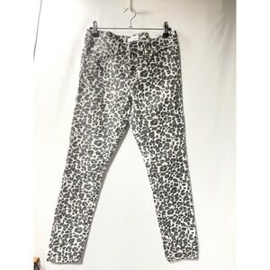 Loft‎ Modern Skinny Jeans Womens 25 0 Grey Leopard Animal Print Denim Pants NEW